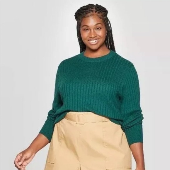 Ava & Viv Emerald Green Ribbed Sweater - Size 1X - Picture 7 of 7